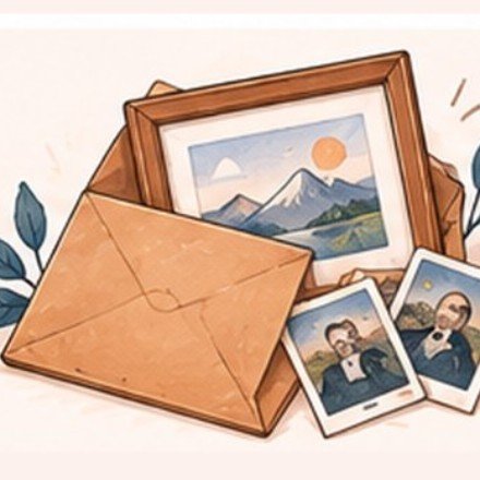 плик с рамкирана картина и магнити